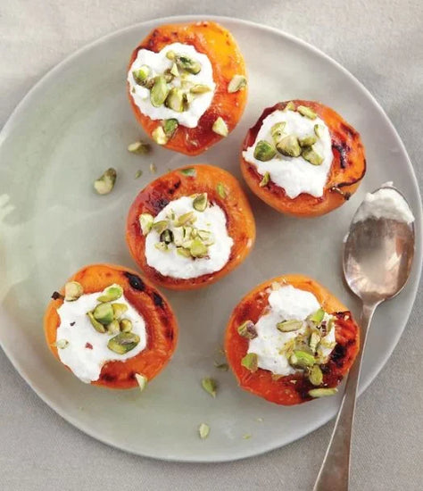 Broiled Apricots with Fresh Ricotta and Pistachios