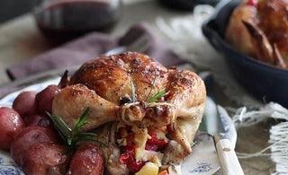 STUFFED CORNISH HENS WITH CRANBERRIES AND APPLES