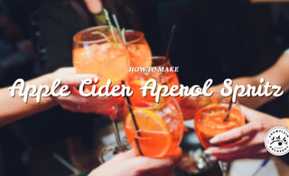 a banner image for an article by Champlain Orchards on how to make apple cider Aperol spritz, with ingredients, tips and tricks from Champlain Orchards.