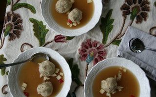 Stuffed Matzo Ball Soup with Chicken and Apples