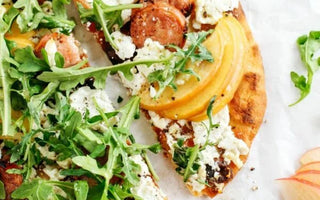 Grilled Sausage & Apple Pizza with Goat Cheese