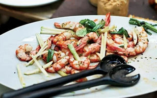 Grilled Shrimp with Apple and Charred Scallions