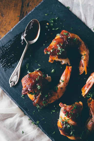 Apple Butter Bacon-Wrapped Shrimp