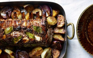 Cider-Brined Pork Roast with Potatoes and Onions