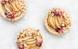 Eggnog and Roasted Pear Tartlets