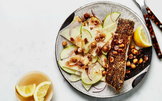 Crispy Fish with Brown Butter Sauce and Apple-Kohlrabi Salad