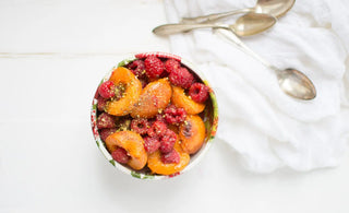 Melted Apricots with Fresh Raspberries