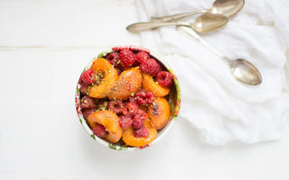 Melted Apricots with Fresh Raspberries